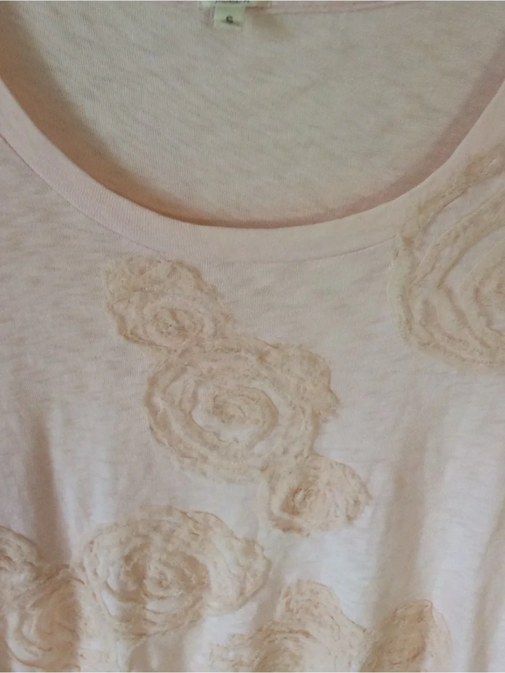 JCREW Rose Tee 2011 Collection  - Pink Floral Appliqué Tee -Size Small